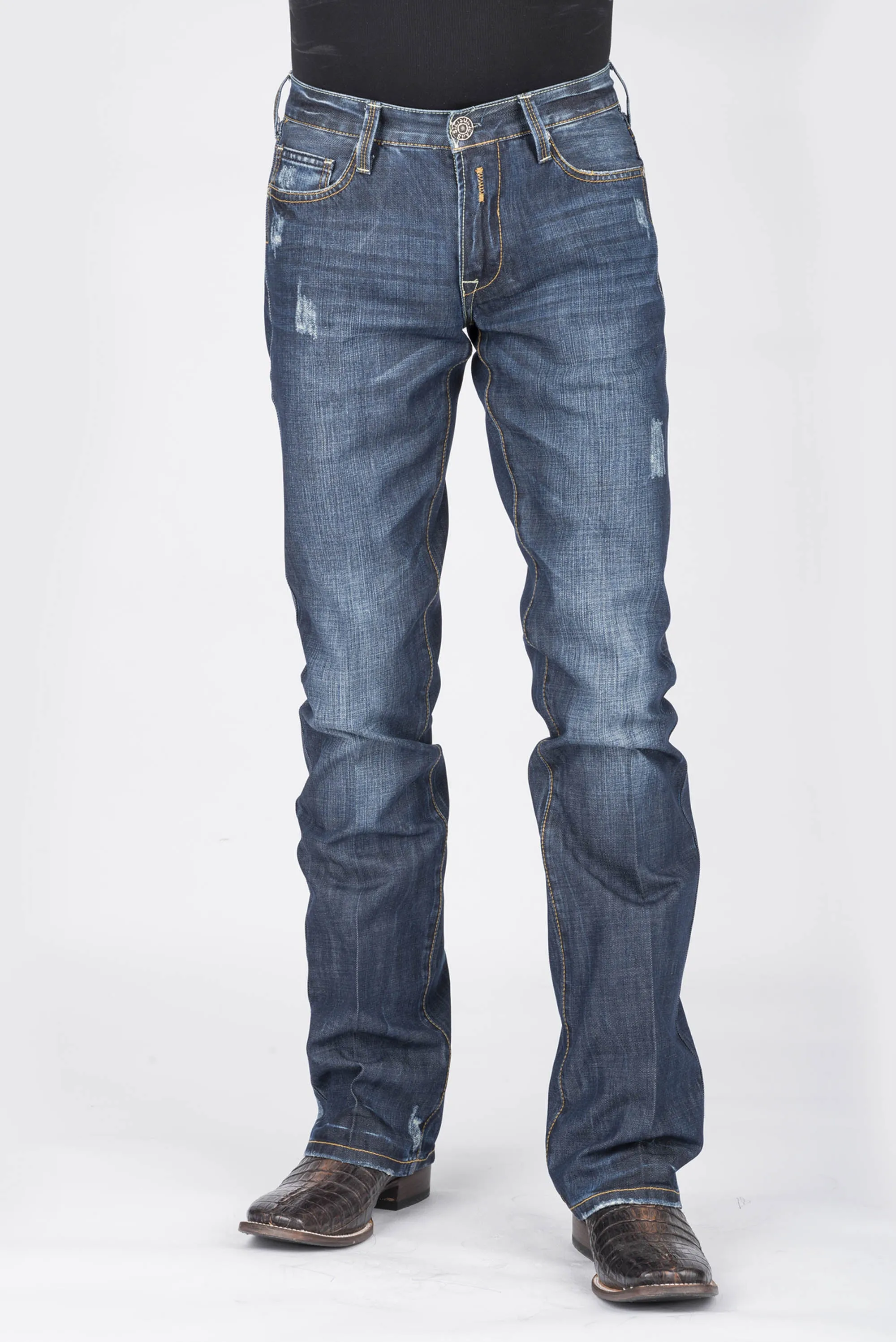 1014 Fit Destructed Dark Wash Jeans