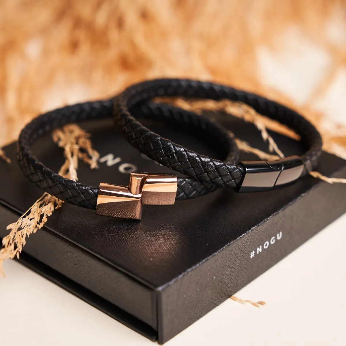 18k Rose Gold | Infinity Braid | Mini Leather Bracelet