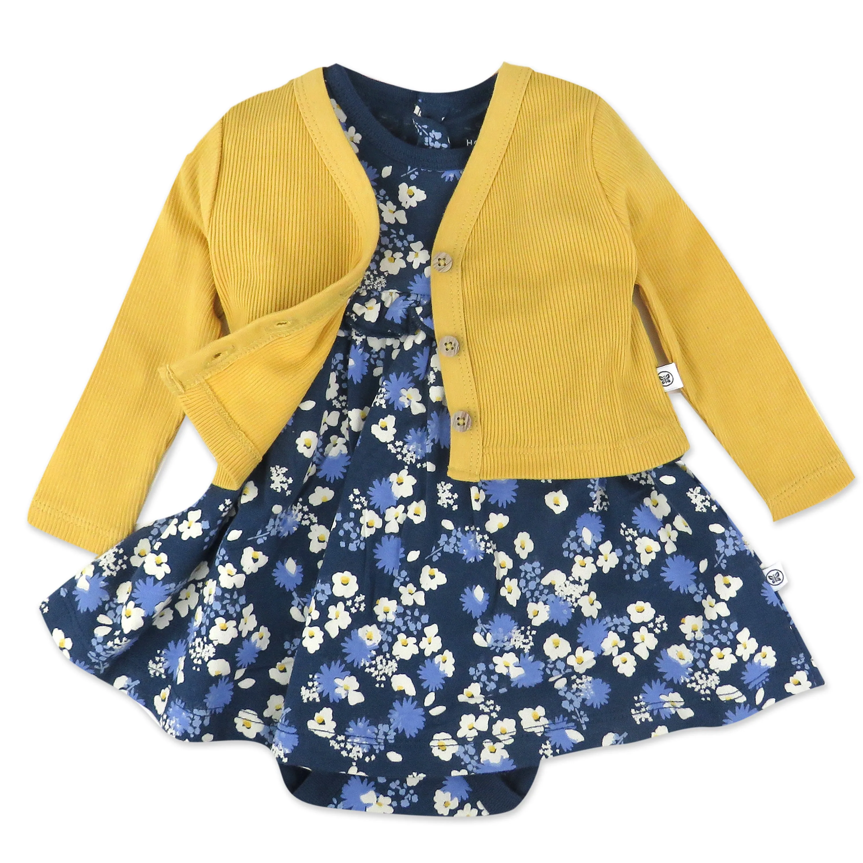 2-Piece Organic Cotton Party Dress and Cardigan Set