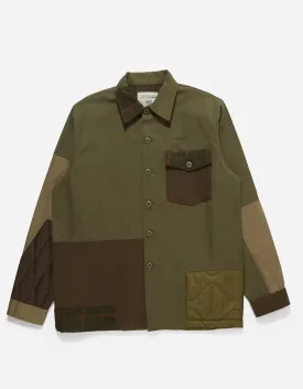 4084 Upcycled Utility Overshirt Olive