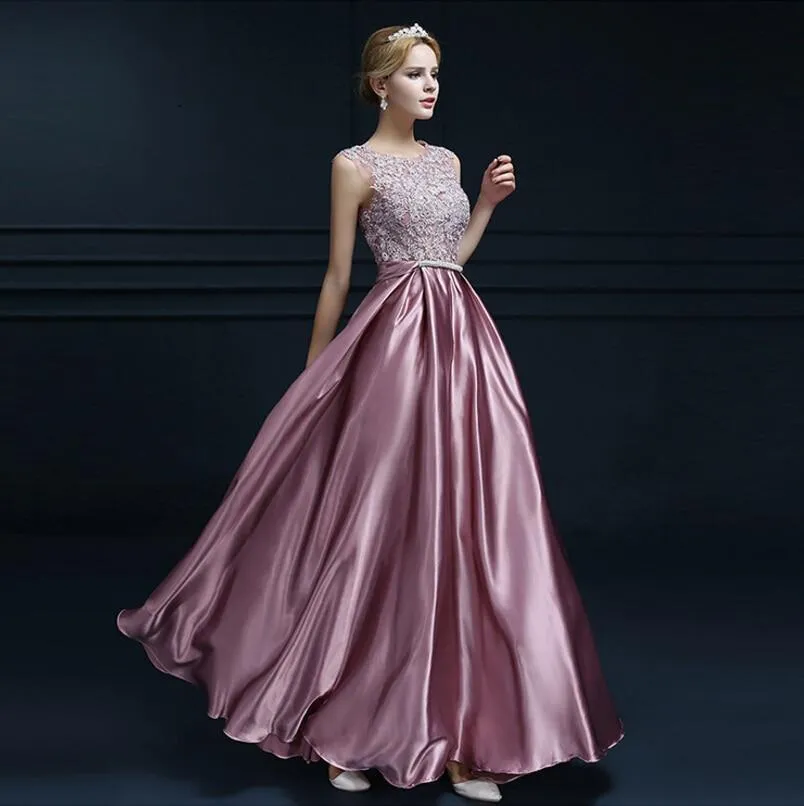 A-line Chiffon Lace Wedding Party Dress