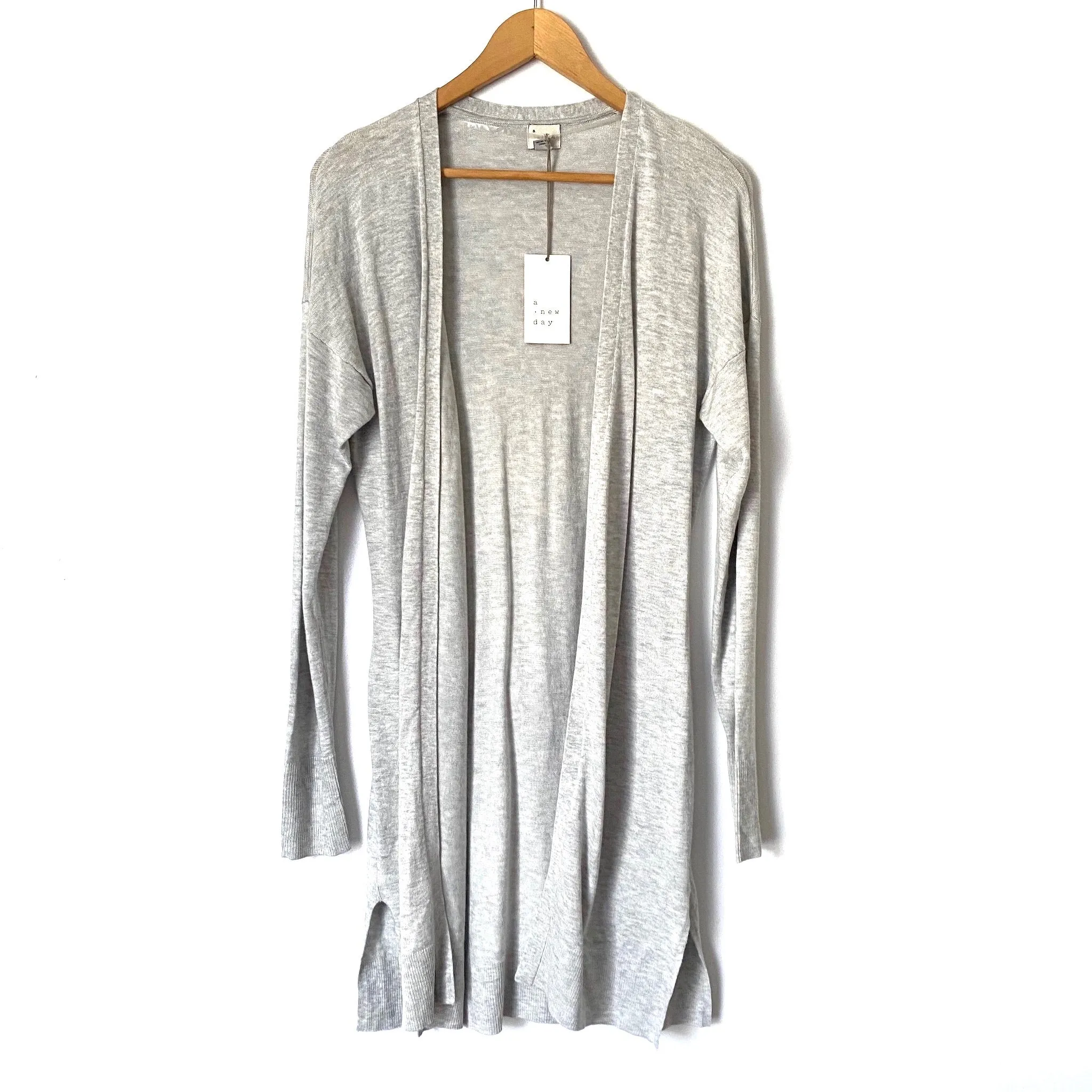 A New Day Grey Long Open Cardigan NWT- Size S