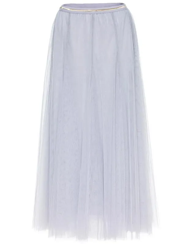 A-Shaped Gauze Skirt Tea-Length Dress