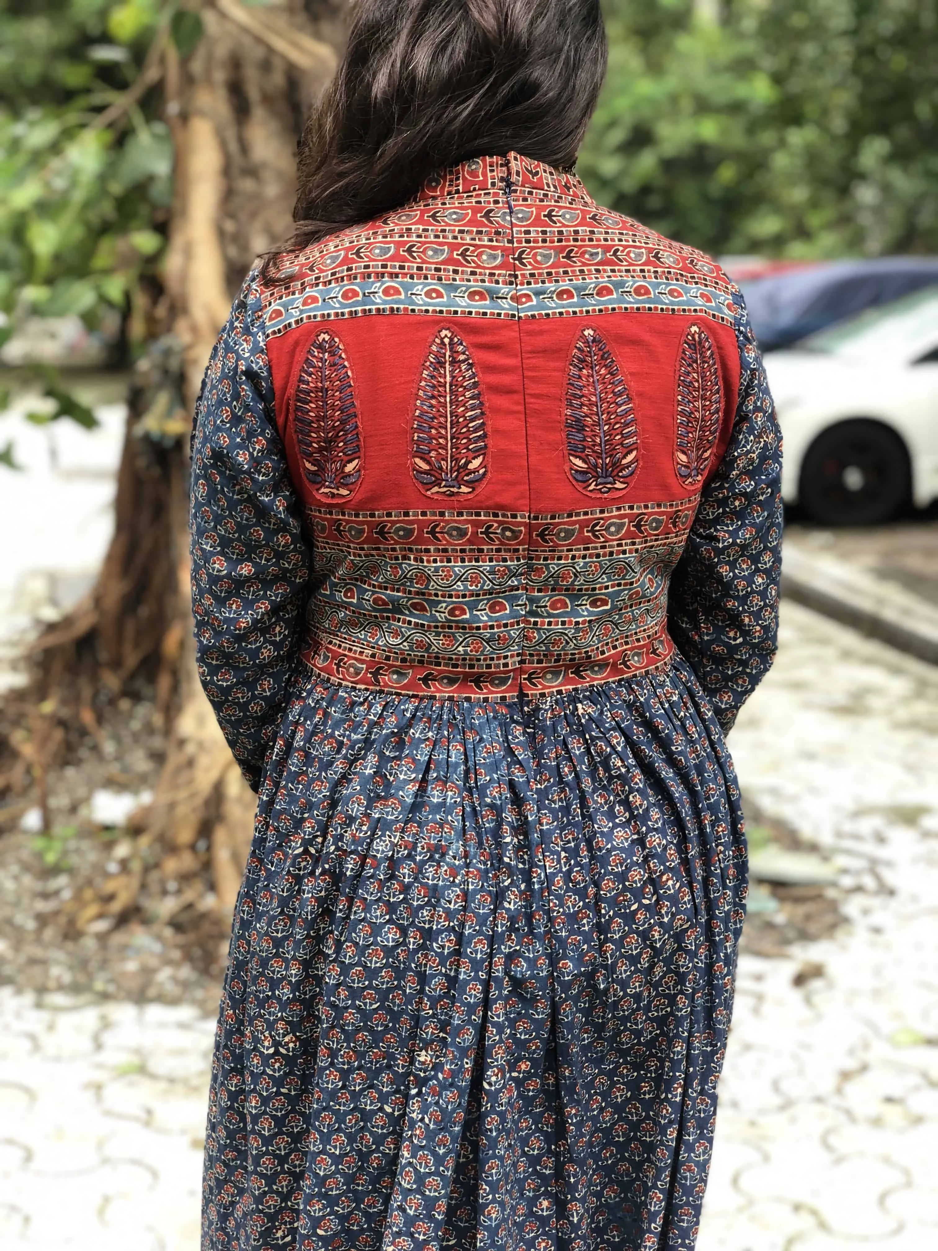 Abhiruchi Indigo Madder Patchwork Dress | Relove