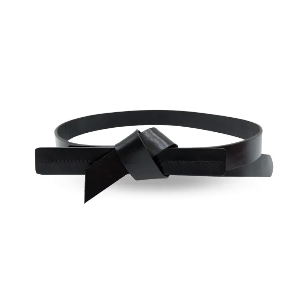 ALEXANDRIA - Women's Black Genuine Leather Knot Belt