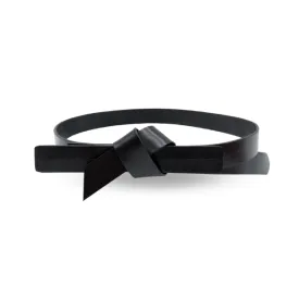 ALEXANDRIA - Women's Black Genuine Leather Knot Belt