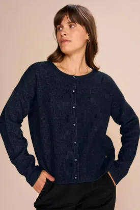 Almine Knit Cardigan | Salute Navy | Strik fra Mos Mosh