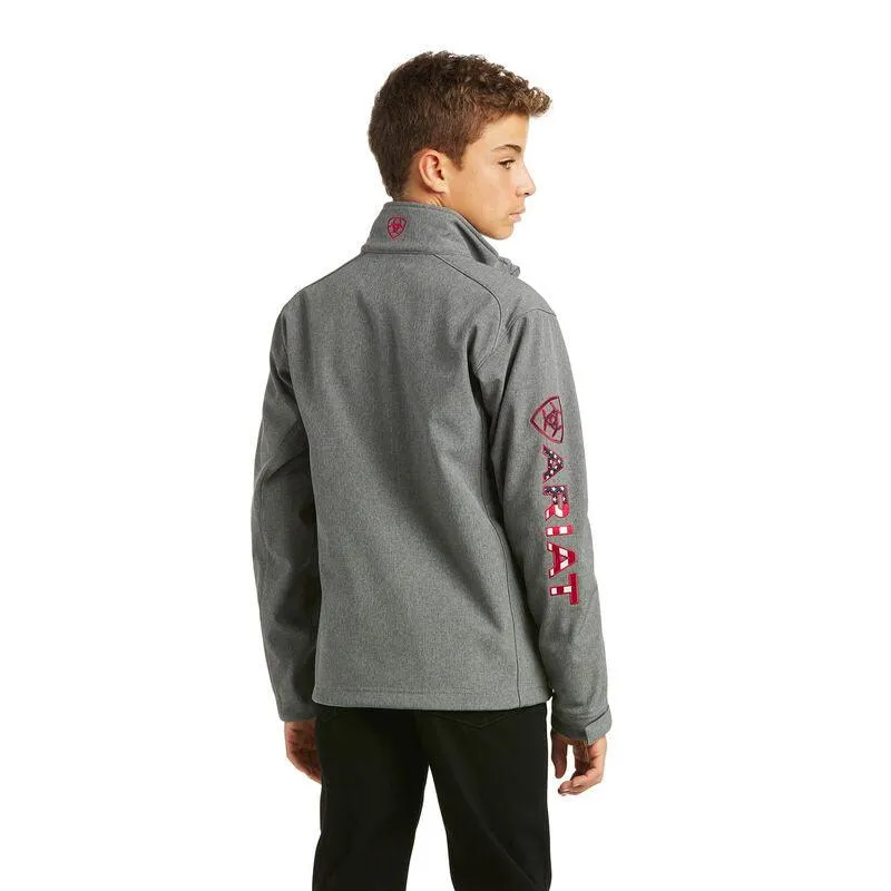 Ariat Boy's Charcoal Grey Logo 2.0 Wind & Water Resistant Softshell Jacket 10037366