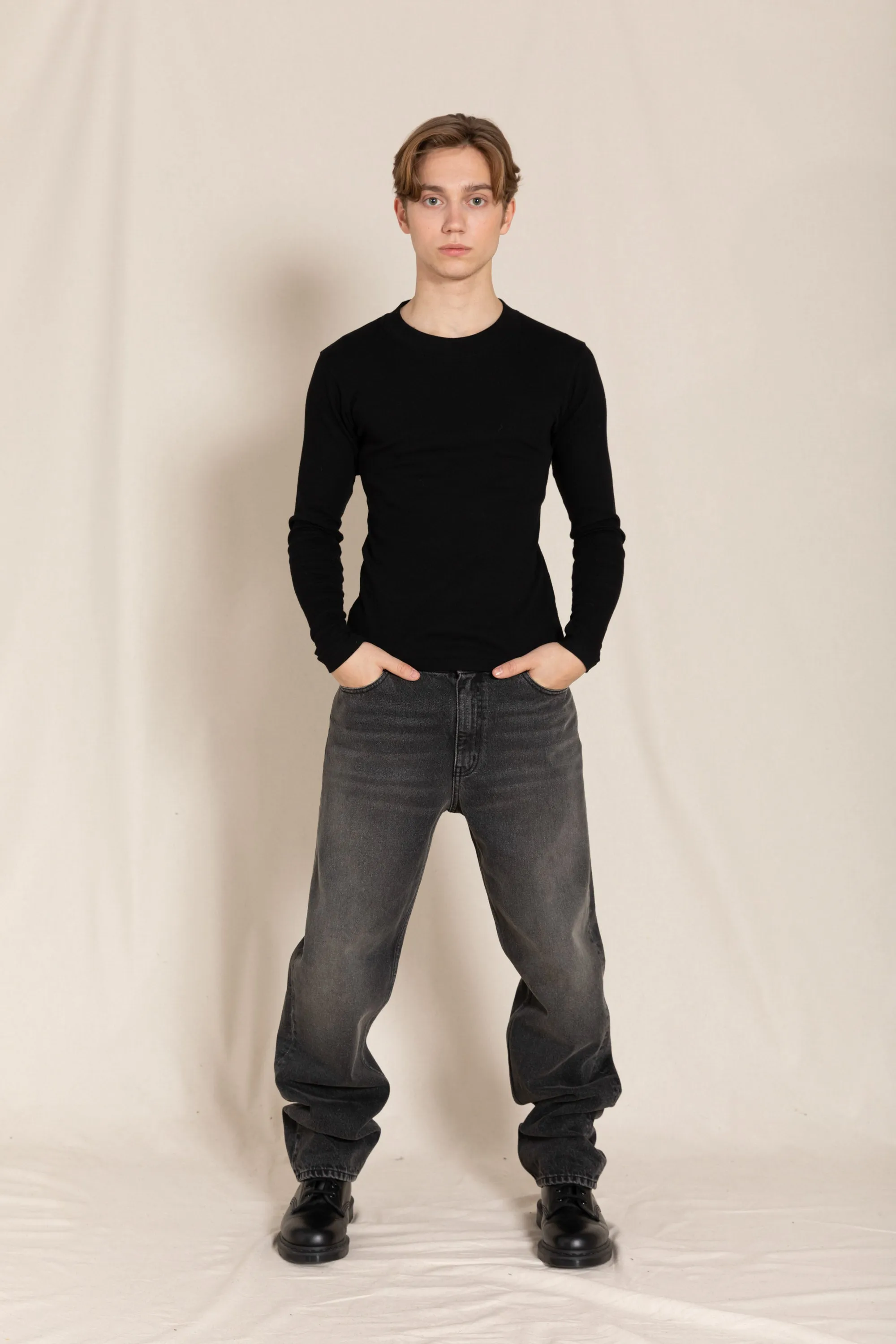 AUSTIN Dirty Black - 5-Pocket Loose Fit Jeans