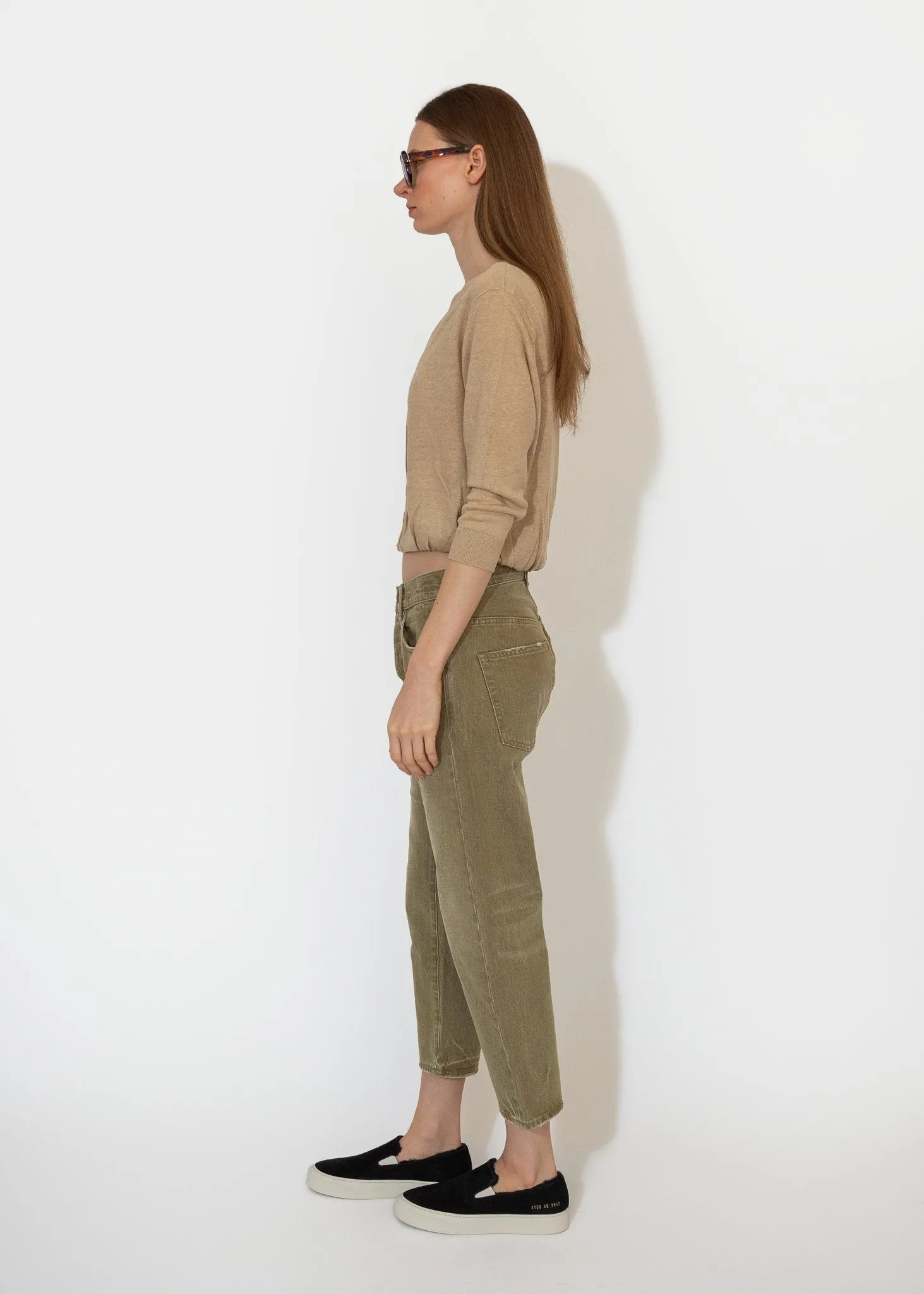 Balloon Cardigan in Khaki