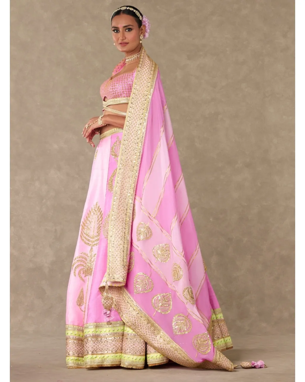 Barfi Pink Sitara Dil Lehenga Set