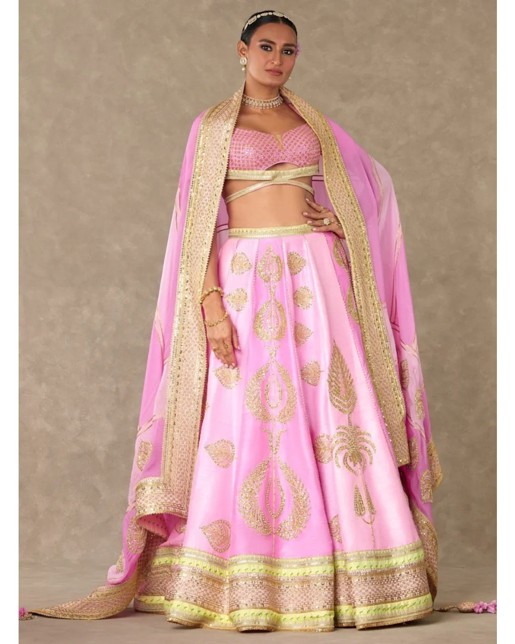 Barfi Pink Sitara Dil Lehenga Set