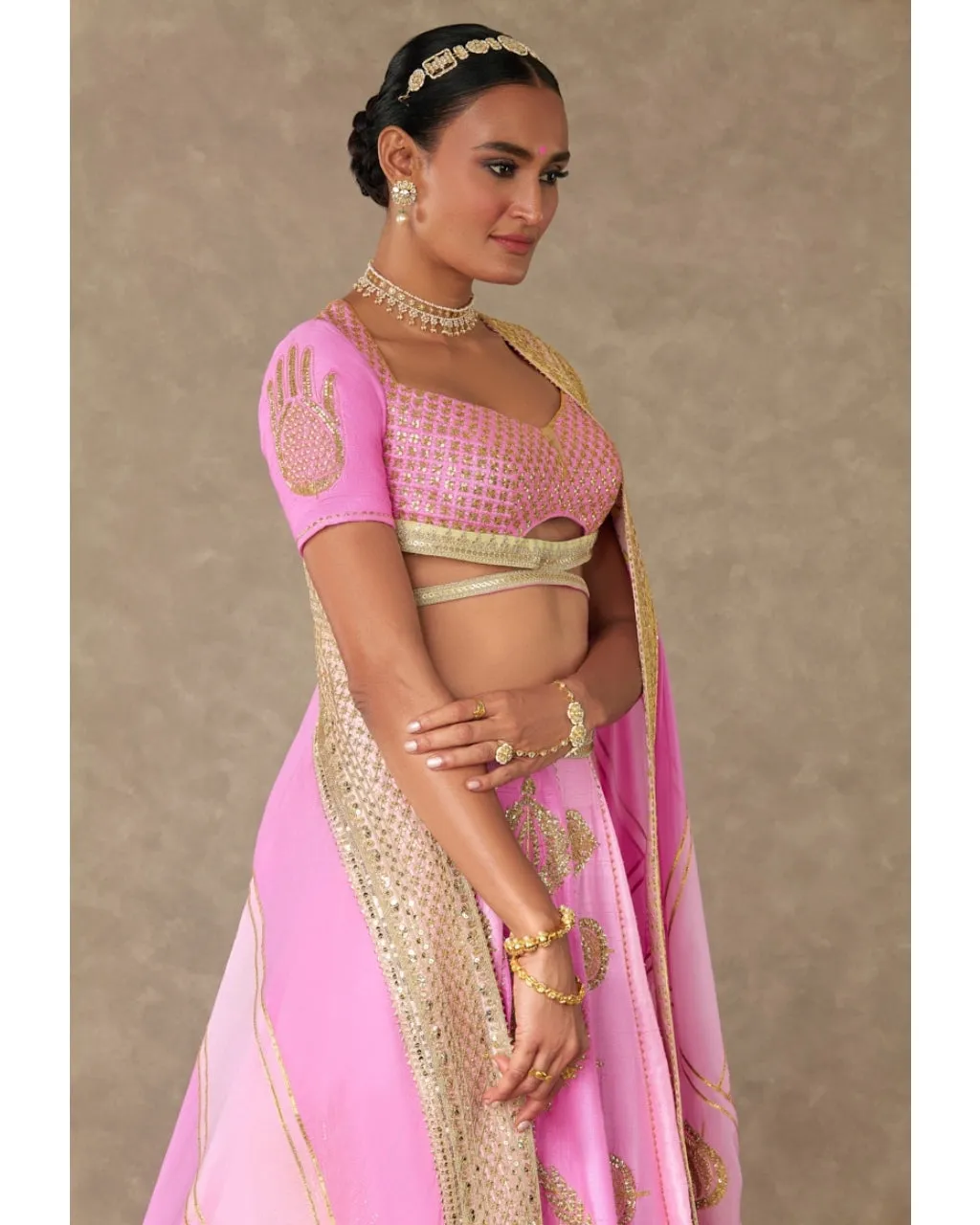 Barfi Pink Sitara Dil Lehenga Set