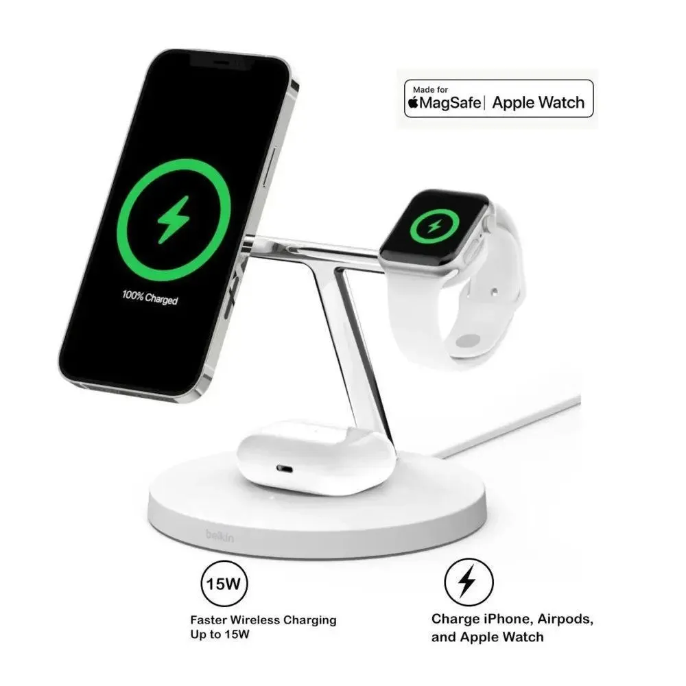 Belkin BOOST CHARGE PRO 3-in-1 Wireless Charger with MagSafe