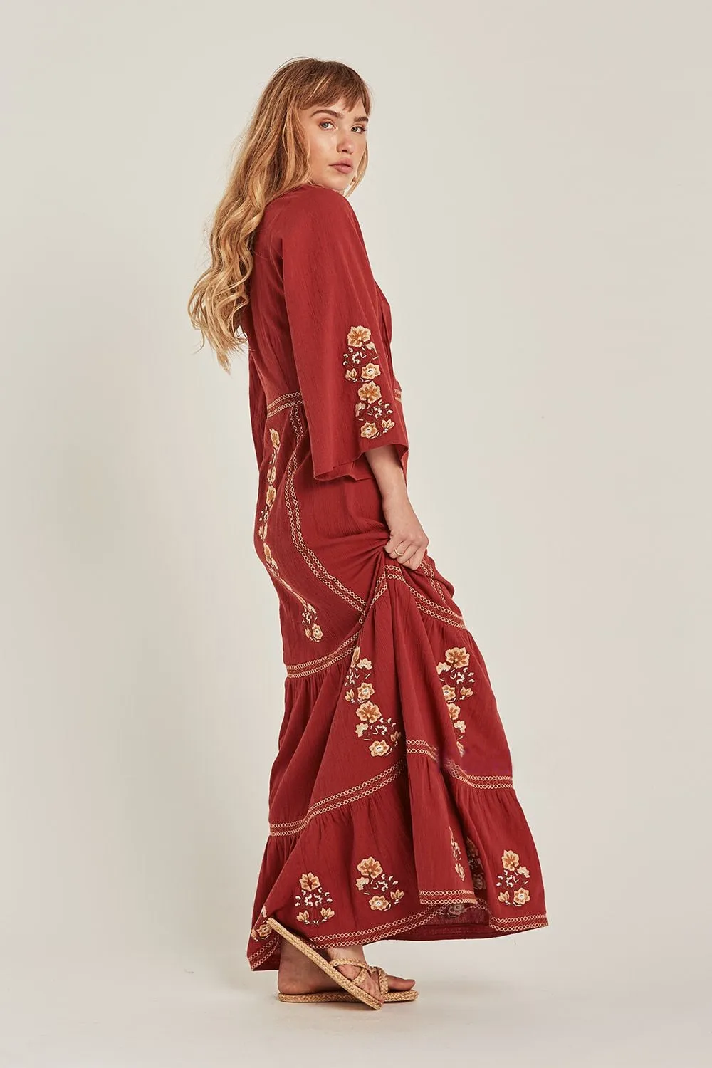 BerriesJam - Ally Story Squre Patchwork Maxi Dress