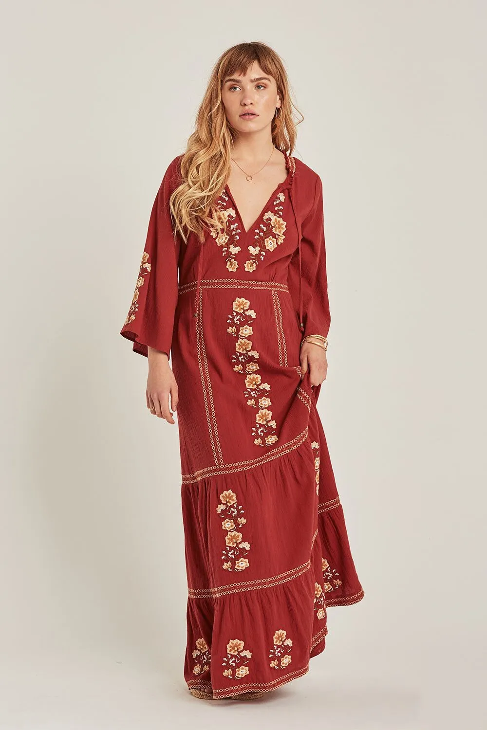 BerriesJam - Ally Story Squre Patchwork Maxi Dress