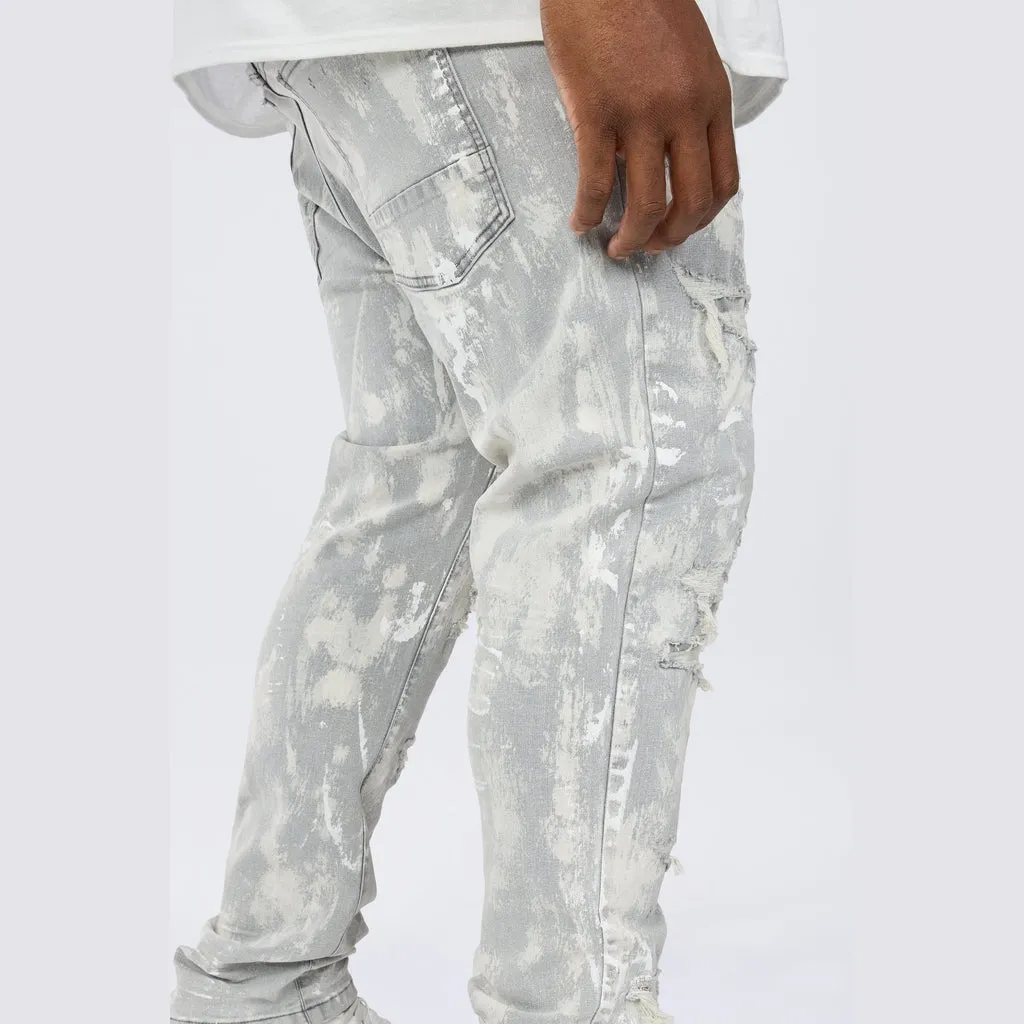 Big and Tall - Wash Heavy Rip & Repair Jeans - Confetti Grey