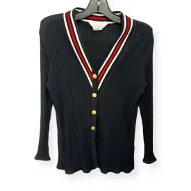 Black & Red Sweater Cardigan Misook, Size M