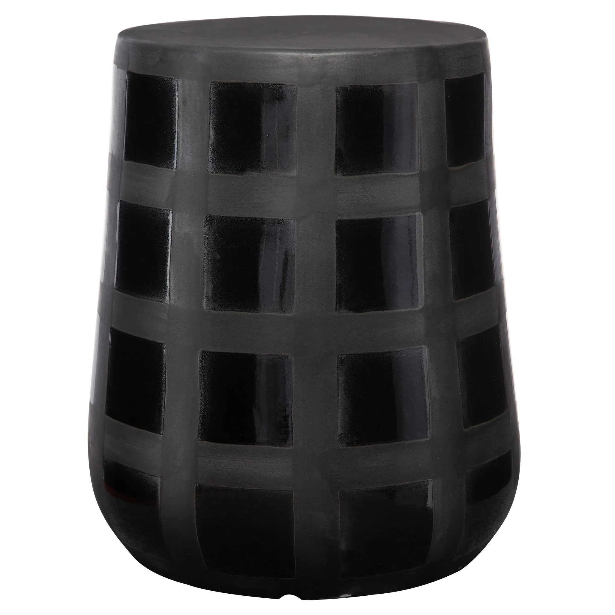 Black Patchwork Garden Stool