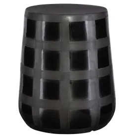 Black Patchwork Garden Stool