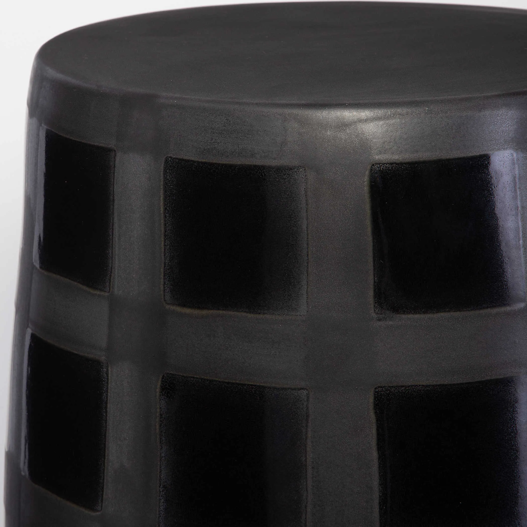 Black Patchwork Garden Stool