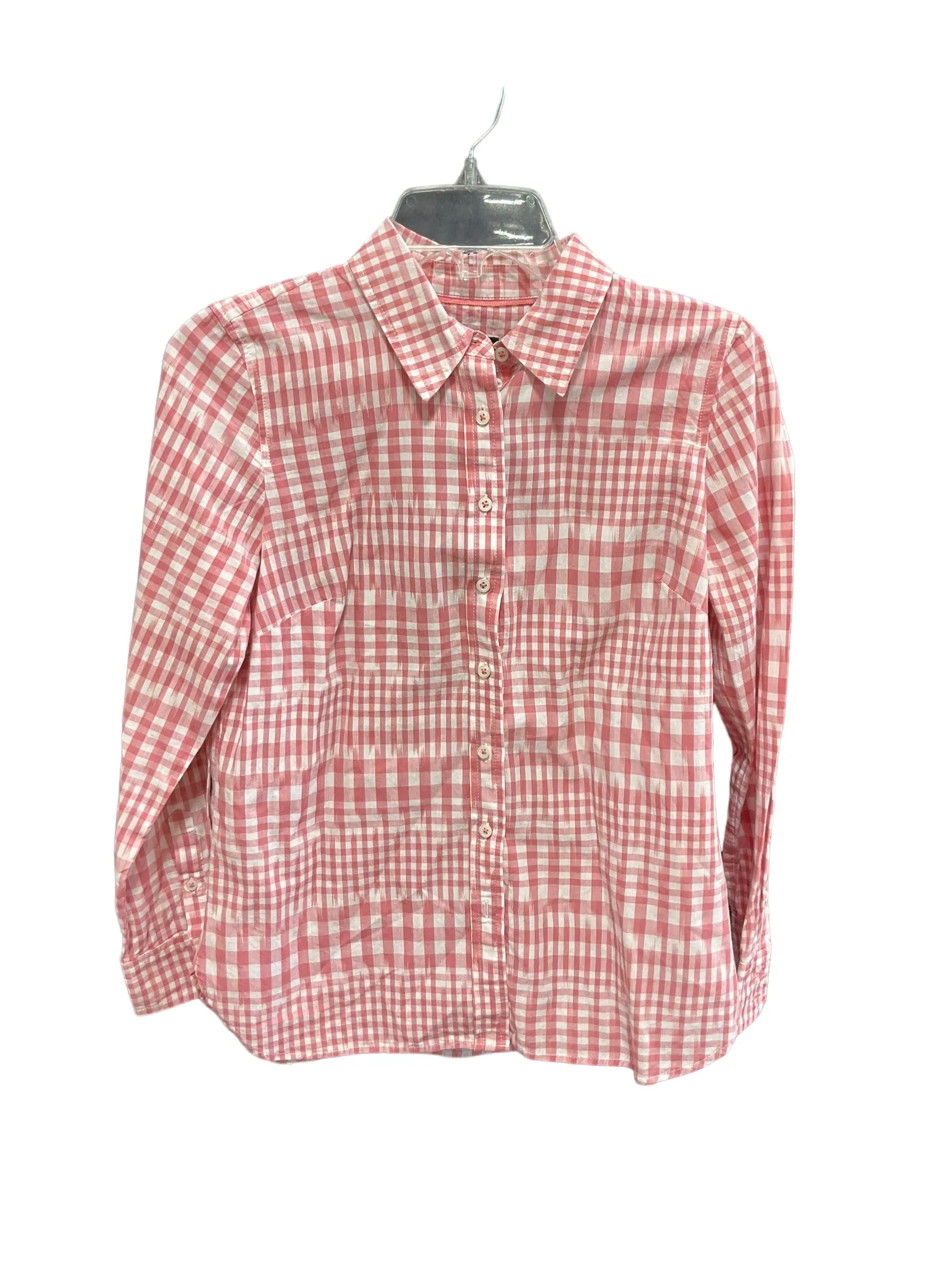 Blouse Long Sleeve By Talbots In Plaid Pattern, Size: Xs