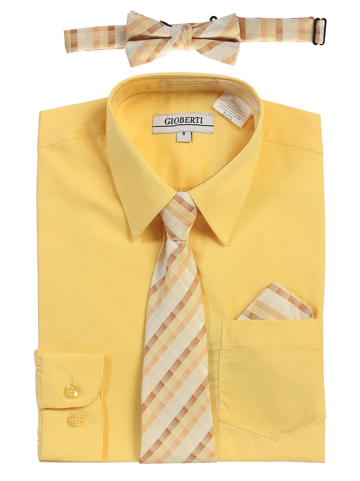 Boy's (8-18) Shirt w/ Plaid Tie Set