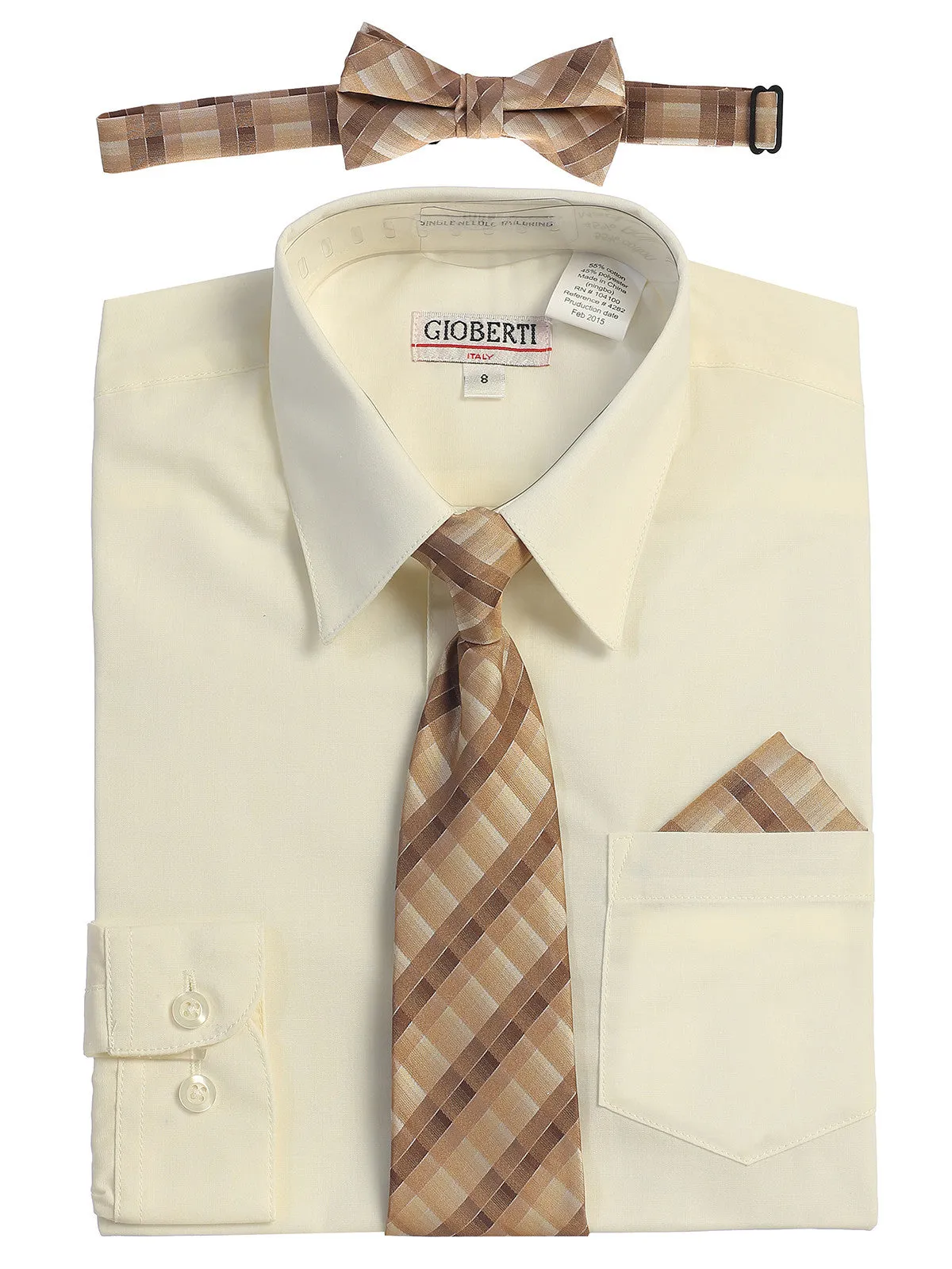 Boy's (8-18) Shirt w/ Plaid Tie Set