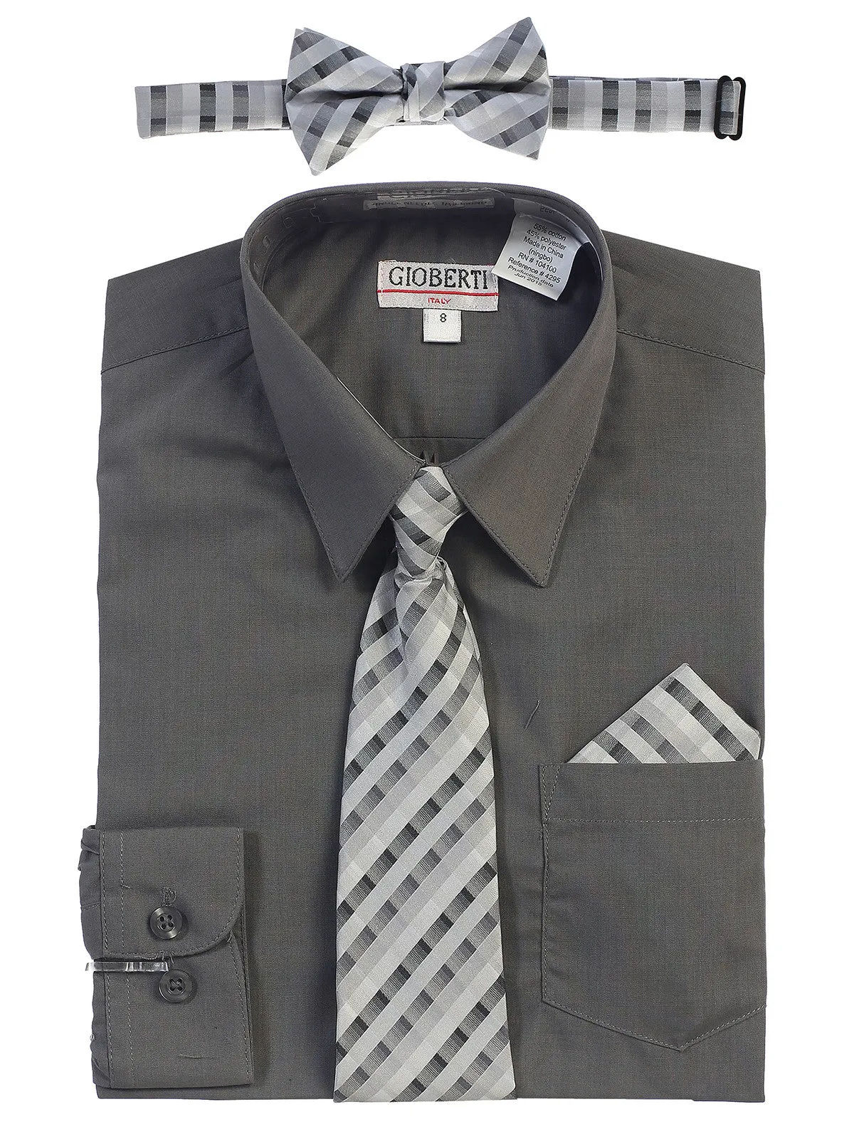 Boy's (8-18) Shirt w/ Plaid Tie Set