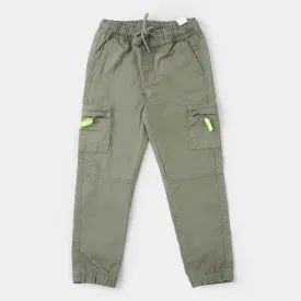 Boys Cotton Pant Olivine - Green