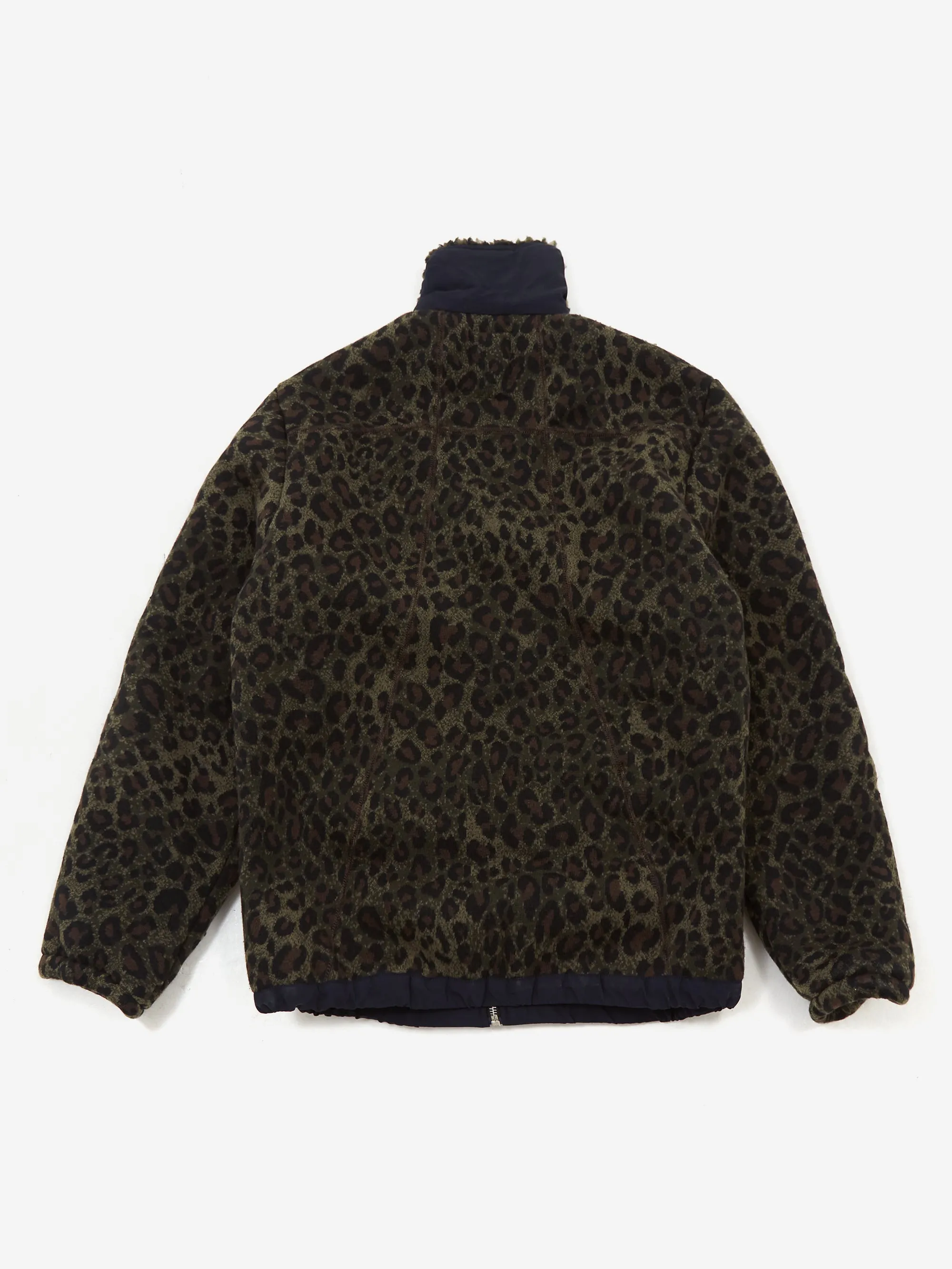 Brain Dead Leopard Reverse Sherpa Jacket W - Olive