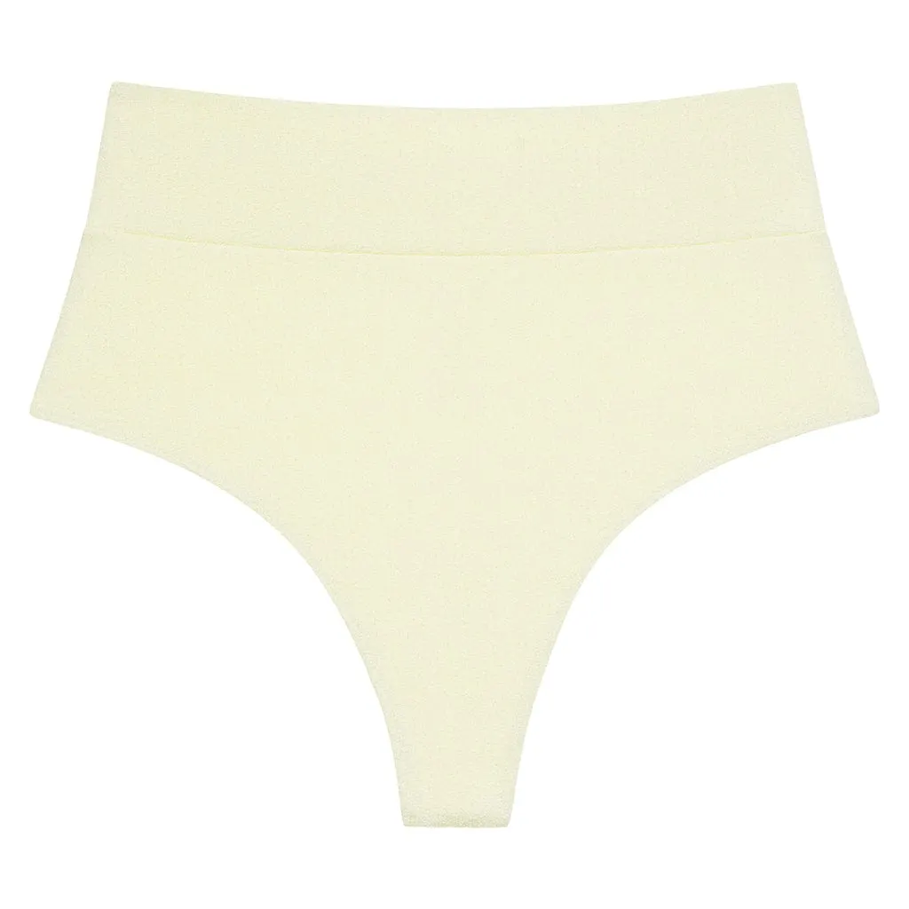 Buttercream Rib Added Coverage High Rise Bikini Bottom