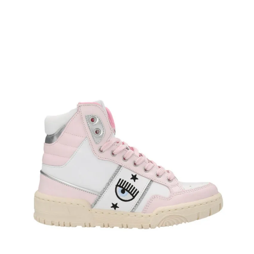 CHIARA FERRAGNI SNEAKERS CF3006 HIGH BIANCO-ROSA CHIARO