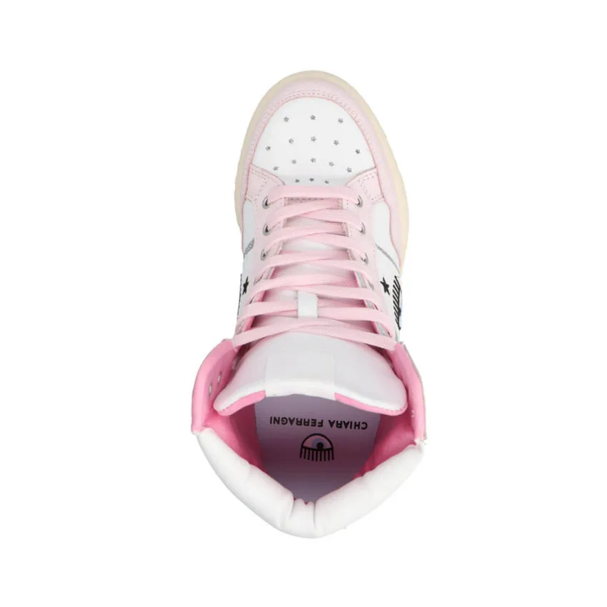 CHIARA FERRAGNI SNEAKERS CF3006 HIGH BIANCO-ROSA CHIARO