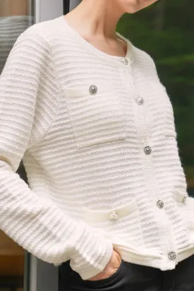 Christy Pocket Cardigan, Ivory