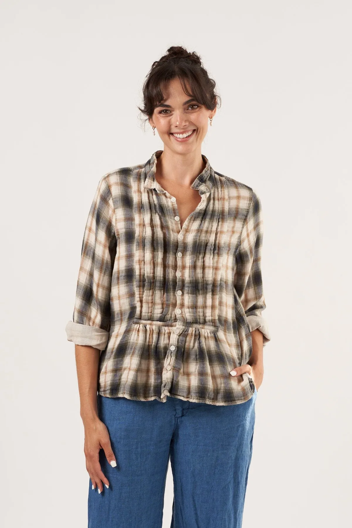 Claudine - Double Cotton Gauze Plaid