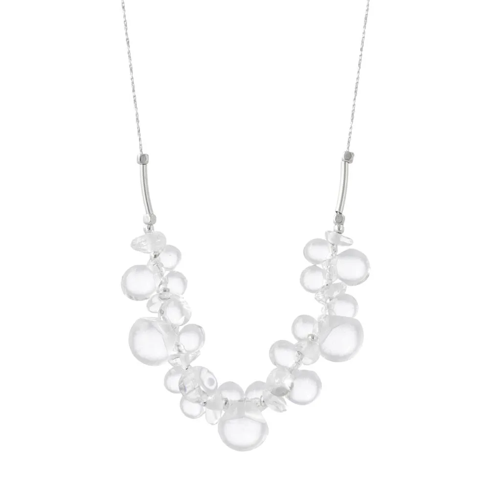 Cluster Clear Bead Necklace