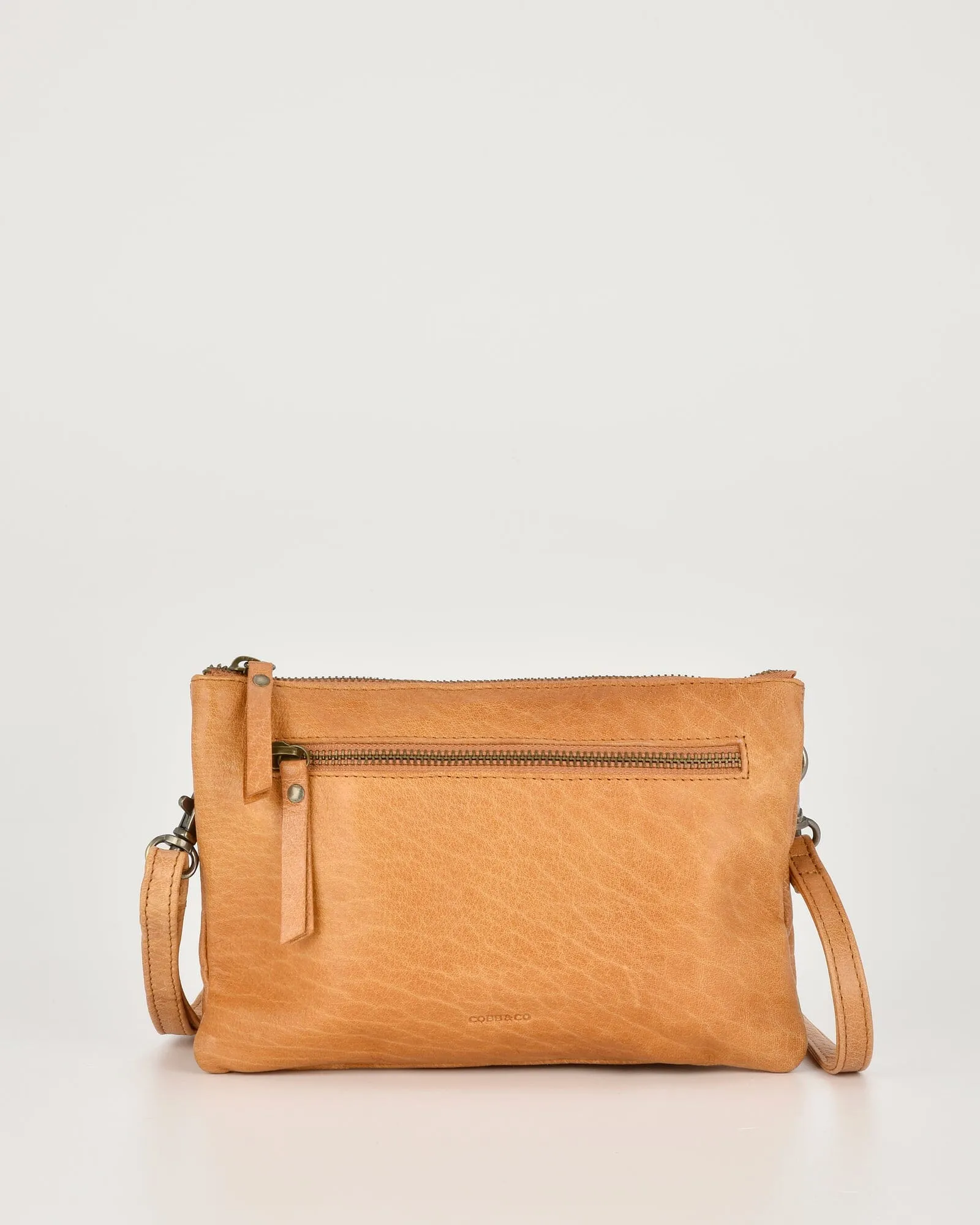 COBB & CO Hervey Leather Double Pouch Crossbody