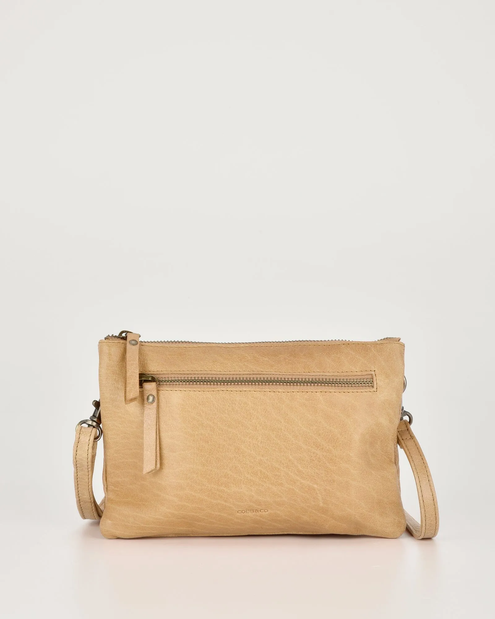 COBB & CO Hervey Leather Double Pouch Crossbody