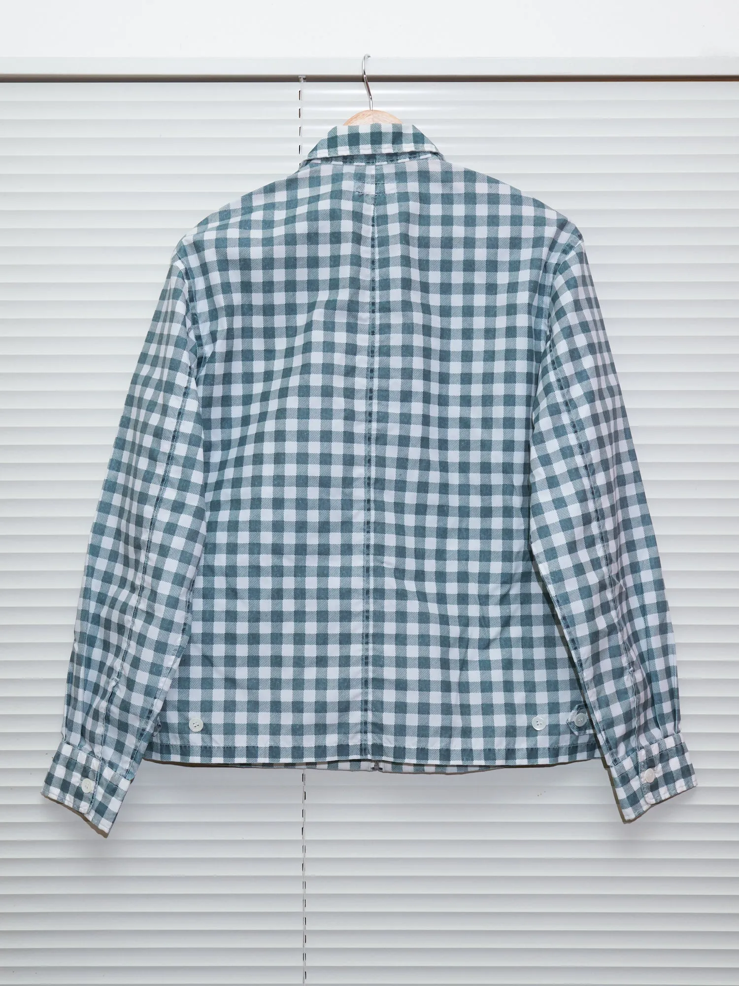 Comme des Garcons Homme 2000 teal green nylon gingham zip jacket - mens M