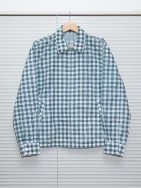 Comme des Garcons Homme 2000 teal green nylon gingham zip jacket - mens M