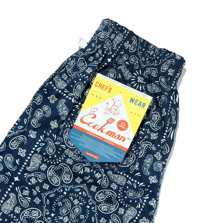 Cookman Chef Short Pants - Paisley : Navy