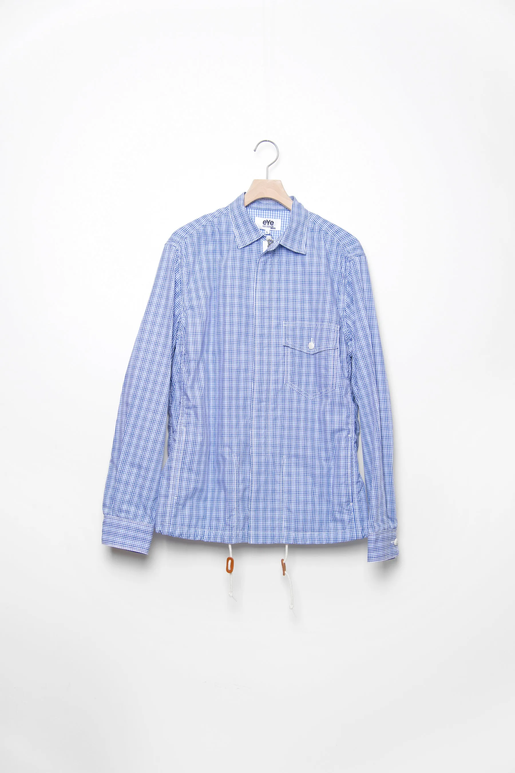 Cotton Check Jacket Light Blue/White B908