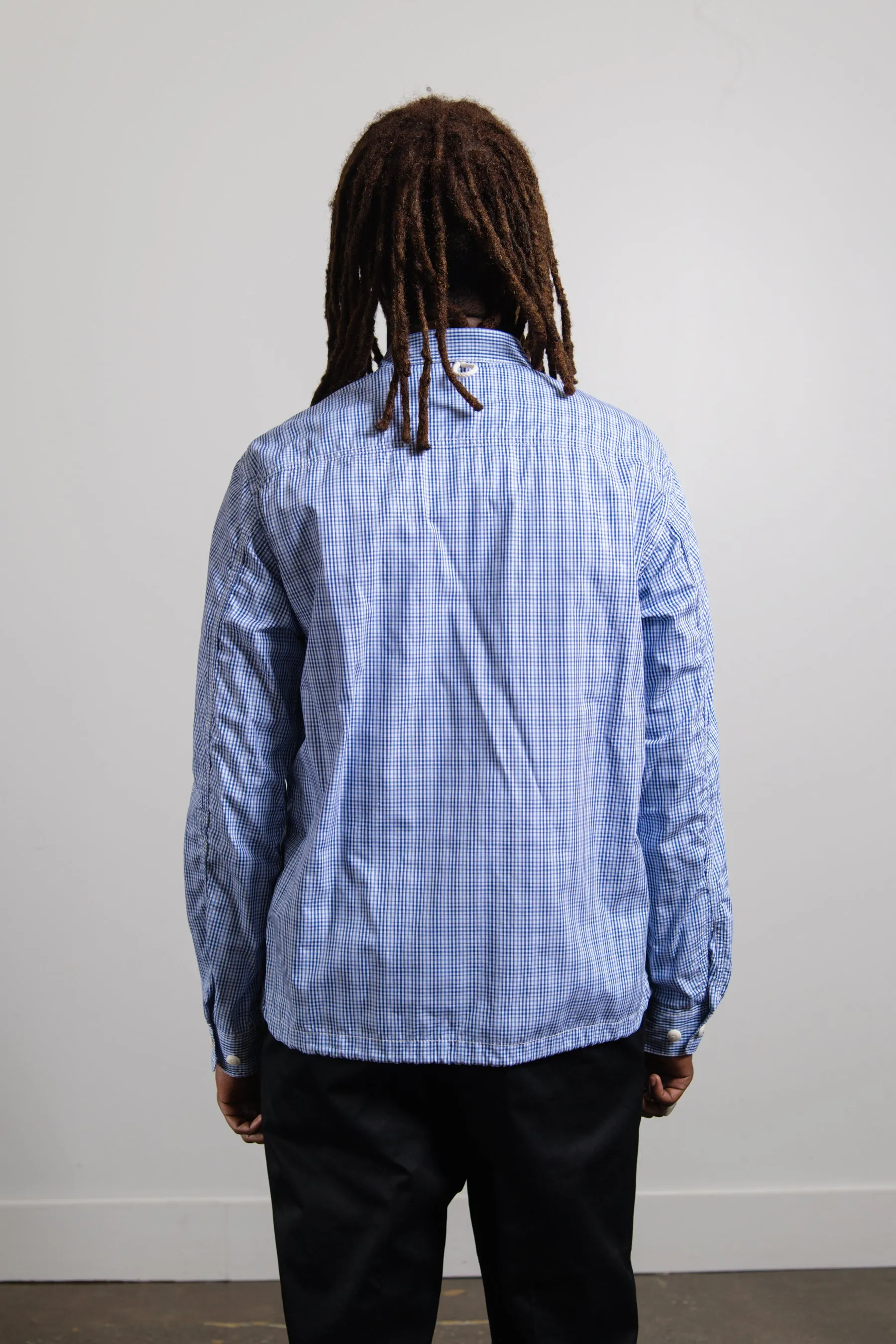 Cotton Check Jacket Light Blue/White B908