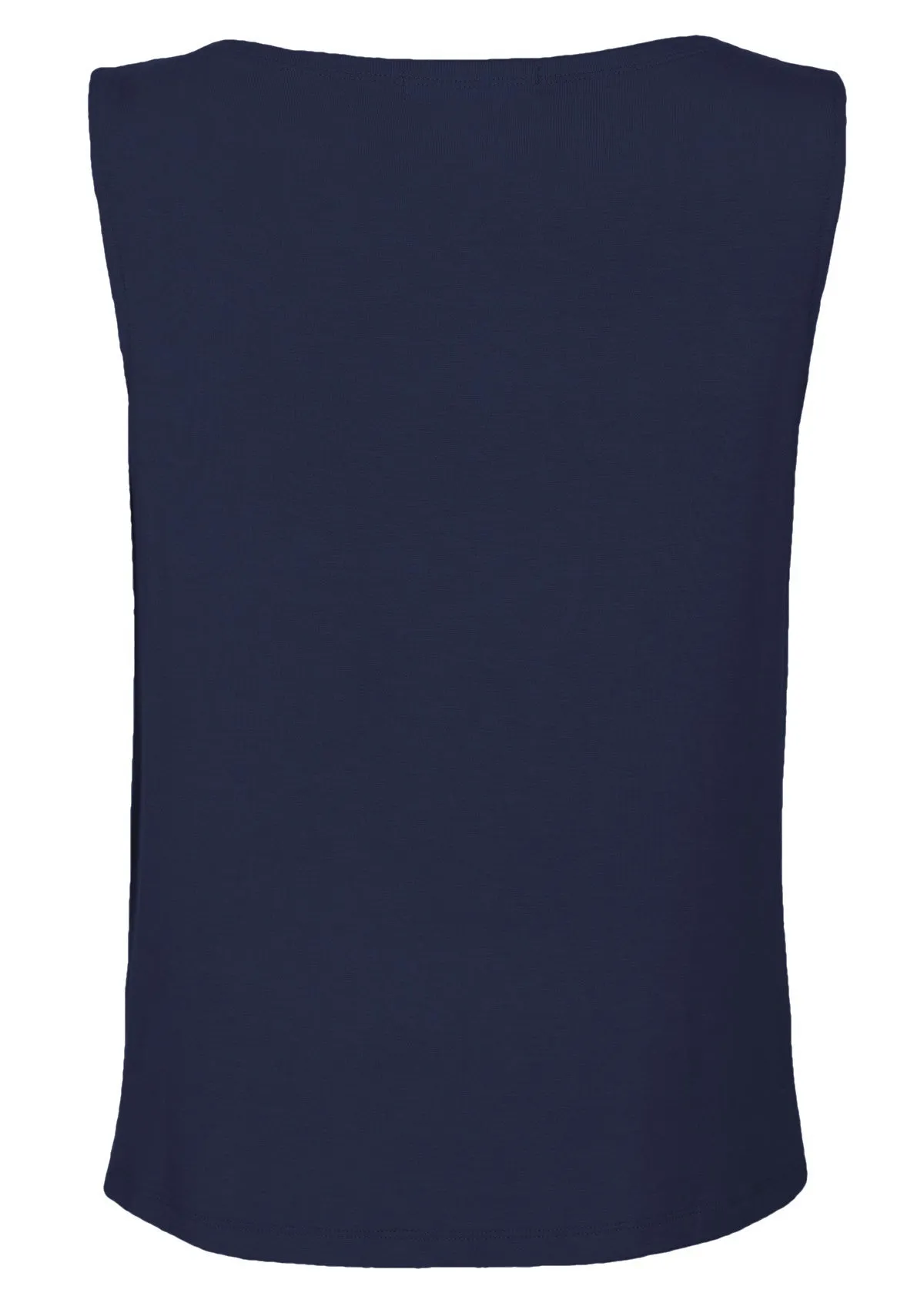 Cowl Neck Singlet Top Navy Blue