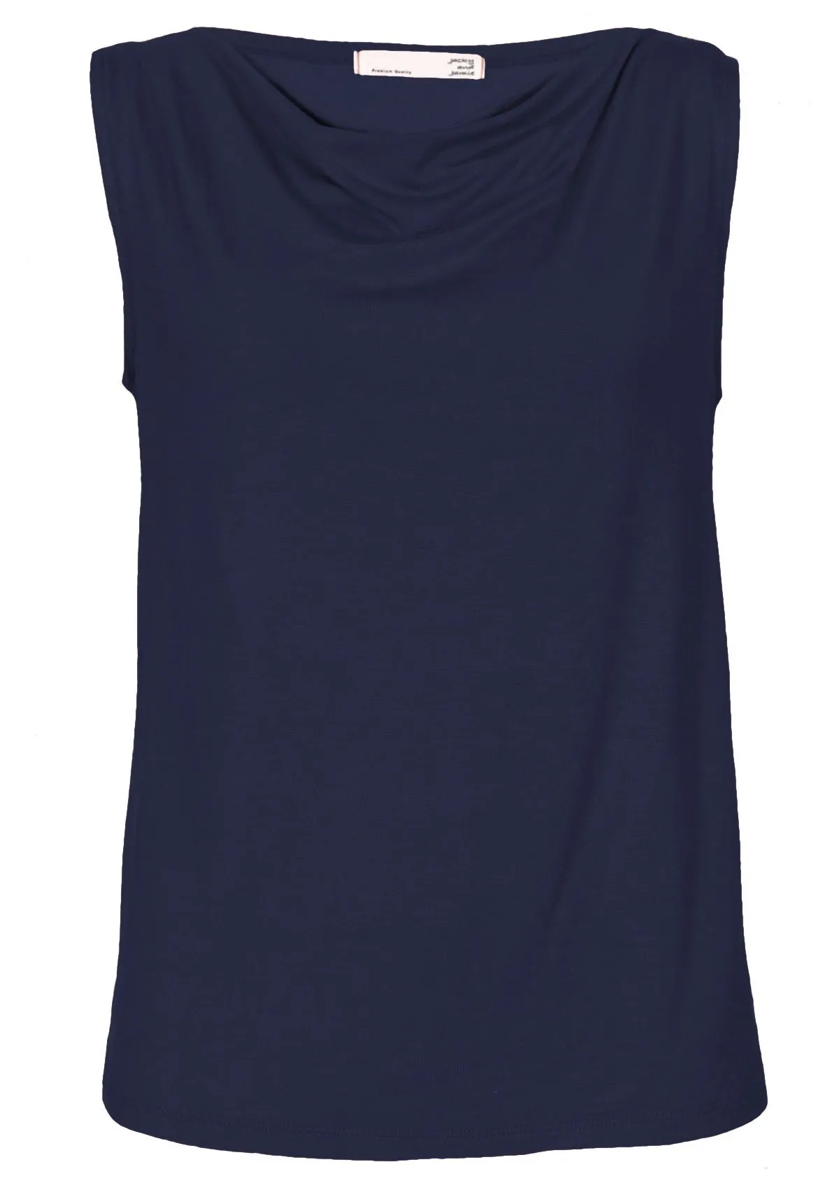 Cowl Neck Singlet Top Navy Blue