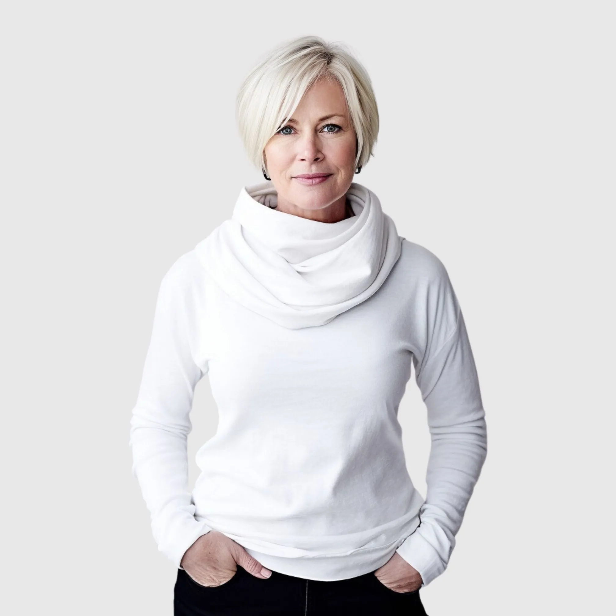 Cowl sweater top - organic cotton fleece