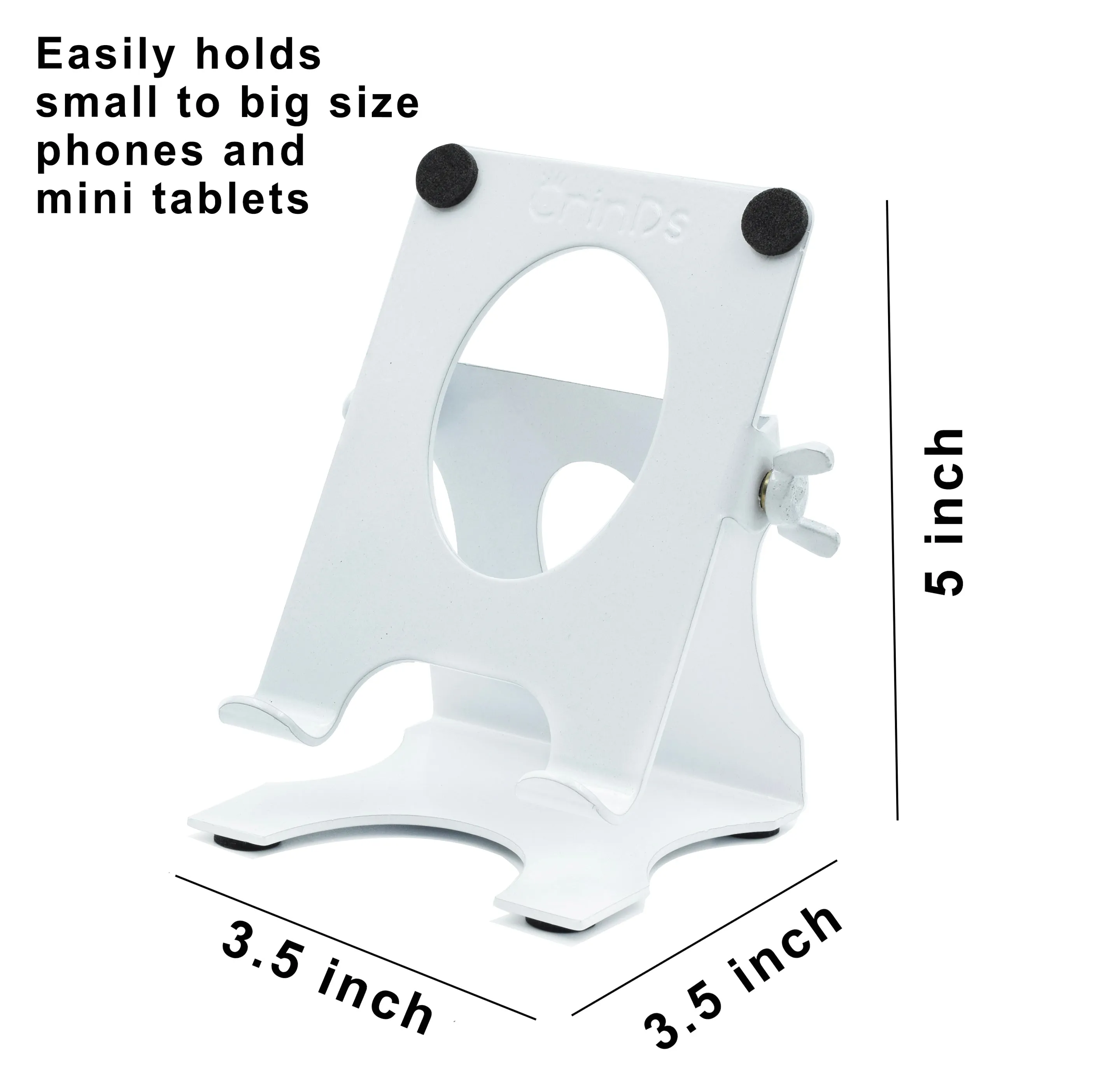 Crinds Pure Metal Mobile Stand for Table (White)