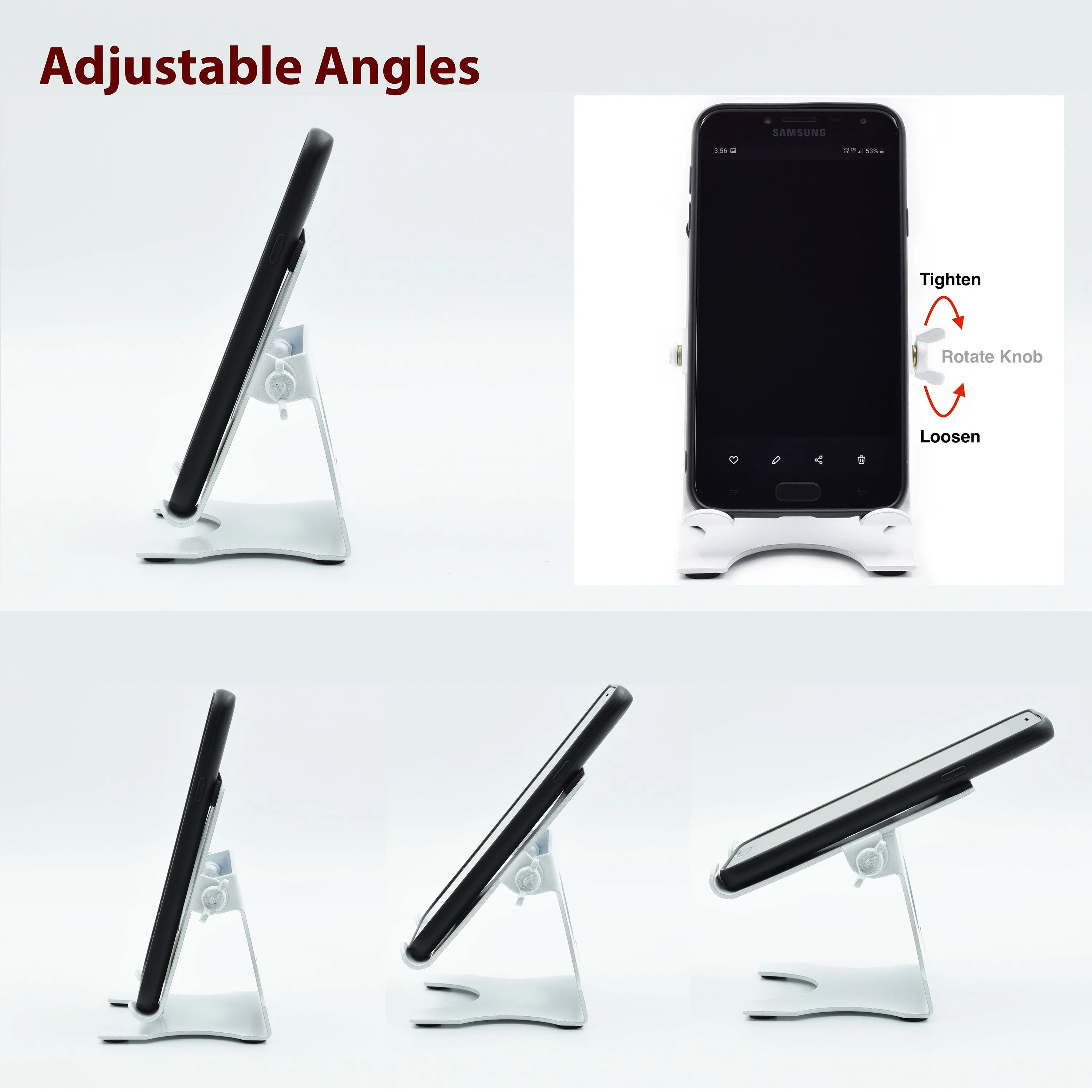 Crinds Pure Metal Mobile Stand for Table (White)