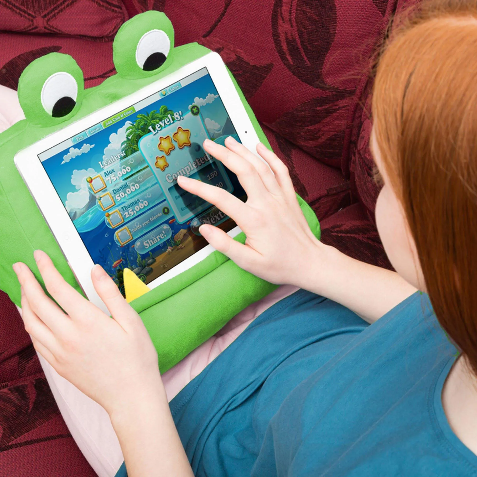 Cuddly Reader iPad, Tablet Stand and Book Holder (BookMonster Green)